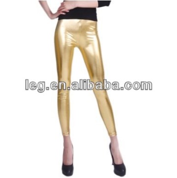 Footless Shiny Wet Look Liquid Metallic Leggings