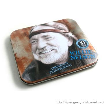 CD tin box, disc tin case, tin box for CD media packaging