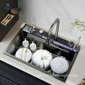 Stylish Stainless Steel Smart Kitchen Sink with Multifunctional Piano Key Design - Single Bowl