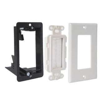 Single Gang White Wall Plate with Brush Finish - USA Standard