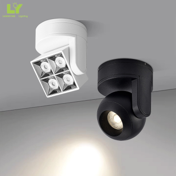 Spotlight LED à 360 degrés à 360 degrés intérieur AC85-265V COB LETRACHE MONTÉE MONTÉ
