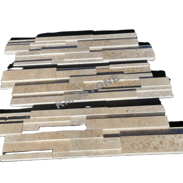 Tùy tùy chỉnh 3D màu be travertine cẩm thạch tường đá cẩm thạch cho trang trí ngoài trời hiện đại