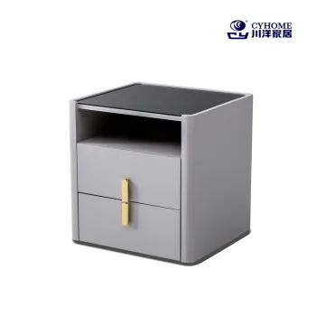 Gray Short Leg Bedside Cabinet for Minimalist Bedroom