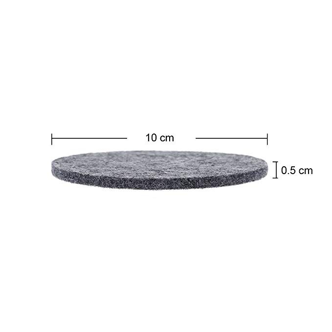 Black Felt Fabric Round Drink Coaster