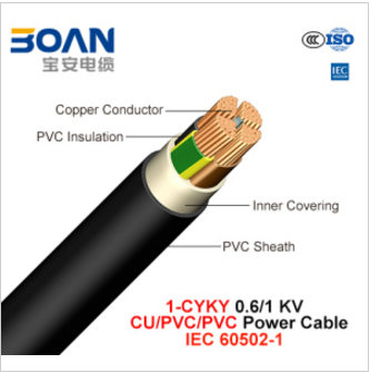 1-Cyky, Power Cable, 0.6/1 Kv, Cu/PVC/PVC (IEC 60502-1)