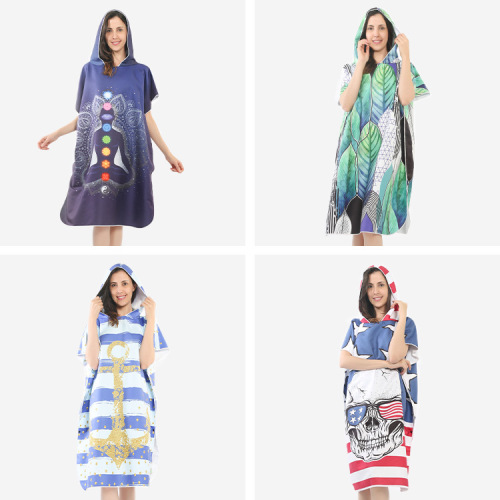 High Quality Microfiber Surf poncho with digital printing