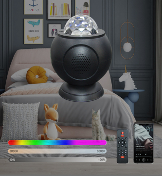 White Black Magnetic Base 360 Degree Rotatable RGB Dimmable Rechargeable Music Night Light