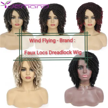 Wholesale Short Afro Kinky Curly Wig Ombre Goddess Braid wigs Cheap Heat Resistant Synthetic Hair 8" Quality Vendors Color