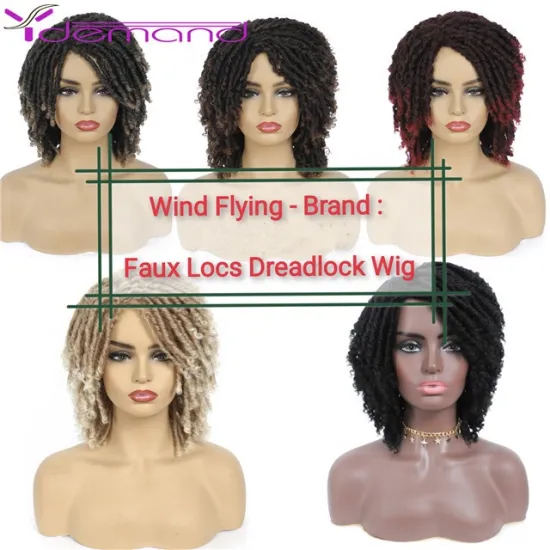 Wholesale Short Afro Kinky Curly Wig Ombre Goddess Braid wigs Cheap Heat Resistant Synthetic Hair 8" Quality Vendors Color