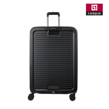 Black Striped PET PE Large Capacity Travel Suitcase