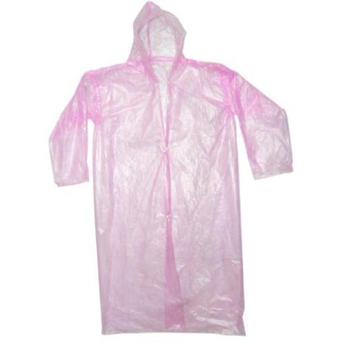 Disposable pink PE Raincoat