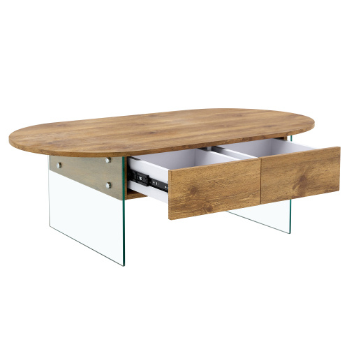 Modern Coffee Table with Drawer and Storage Space