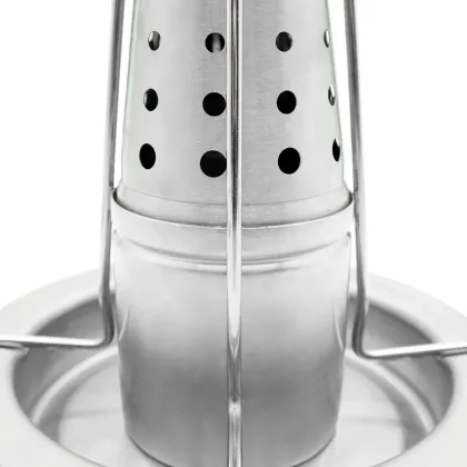 Detachable Vertical Chicken Roaster Stand With Pan