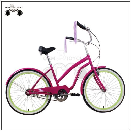 24 tum färgglada stål flicka Beach Bike kryssare