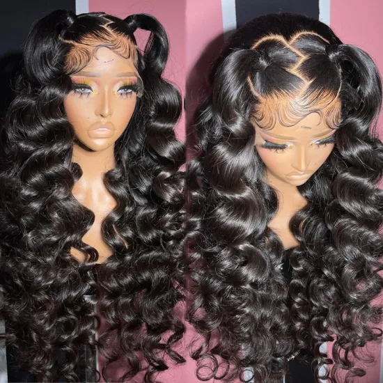 Pre Bleached Plucked Human Hair HD Lace Wigs with Cuticle Alignment