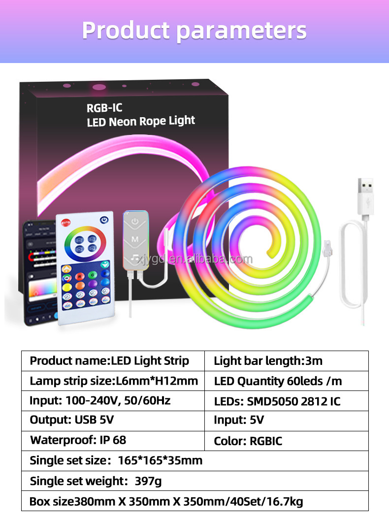 Tuya Rope Led Tuya Smart Rgbic Neon Rope Light Strip - Wifi Music Sync, Waterproof ...