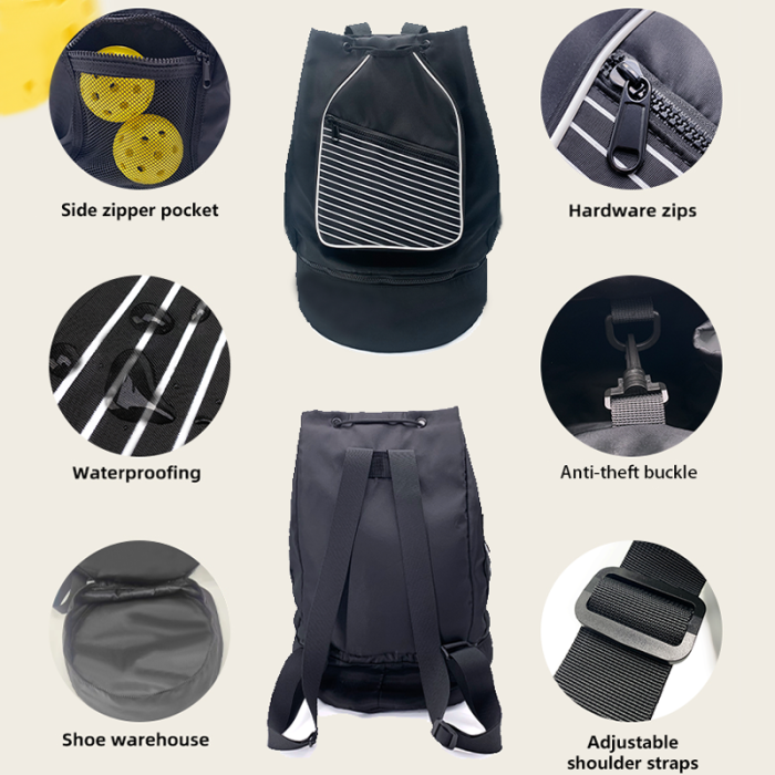 Spacious Pickleball Bag with Secure Pockets