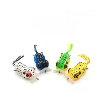 Toptan 12.5g 10 Renk Yapay Yumuşak Balıkçılık Yem: Frog Popper Yılan Başı Yumuşak Kurbağa