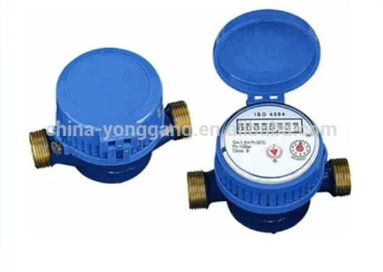 Single jet cold water meter with brass body, available in various sizes