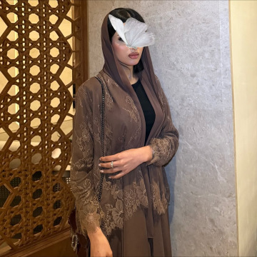 روکش توری زیبا ژاکت کش باف پشمی اپن Abaya برای زنان