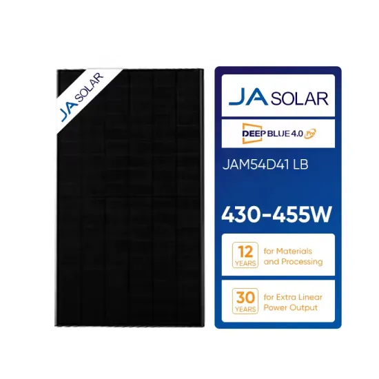 JA Solar DeepBlue 4.0 LB Series N-Type Bifacial Solar Panels: Full Black 440W-430W Double Glass Solar Panels - JAM54D41 LB