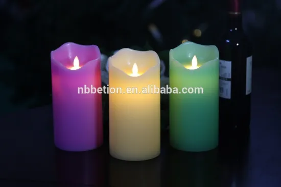 3pcs wave top moving wick led wax candlrs with remote control flameless flicker dancing moving wick led candles with timer