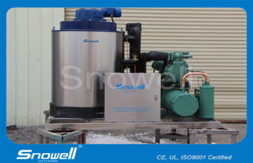 8000kg Seawater Ice Machine For Fishery , Plc Touch Screen Controller