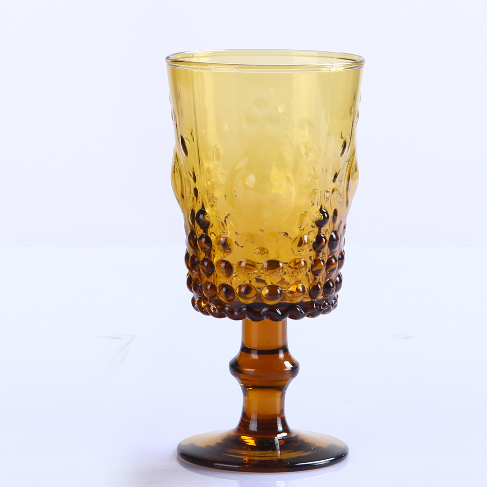 solid Amber Color Glass Goblet