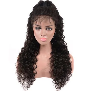 Glueless 150% Density 30inch Deep Wave Brazilian Virgin Lace Front Wig Natural Preplucked Hairline Lace Frontal Wigs Baby Hair