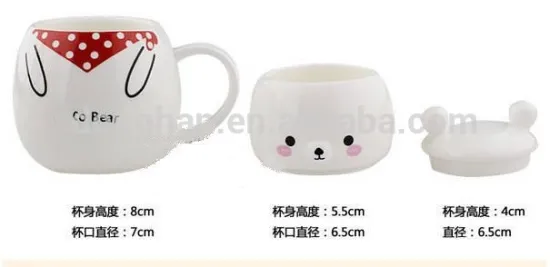 cartoon shape stackable ceramic mug made in china factory directly,