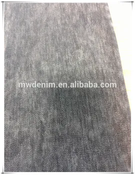 Indigo Slub Stretched Ribbed Twill Knit Denim Cotton Fabric