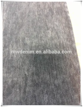 Indigo Slub Stretched Ribbed Twill Knit Denim Cotton Fabric
