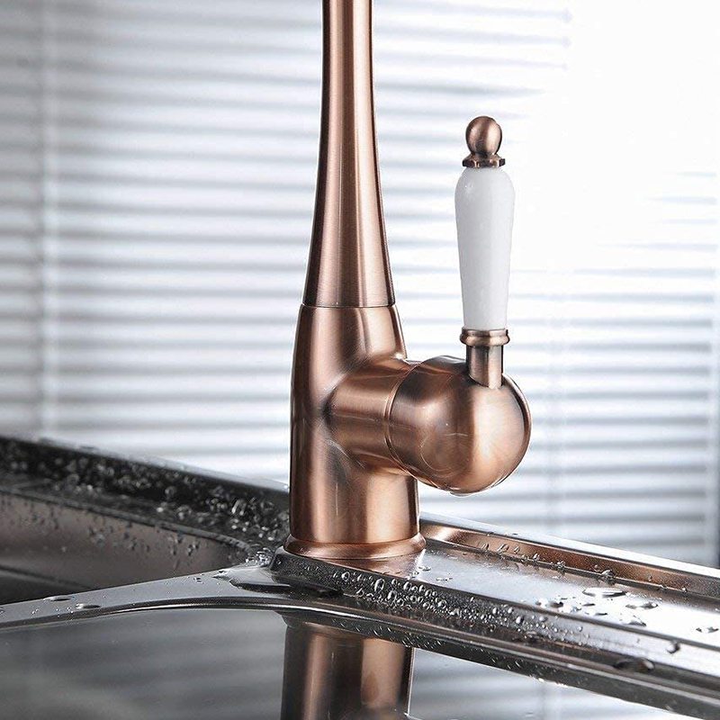 Unique Kitchen Faucets Antique Rose Gold Brass Tap