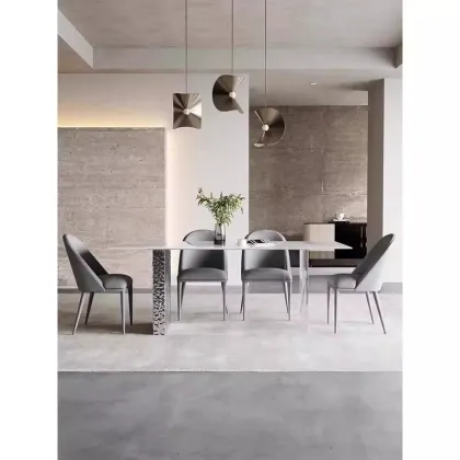 Nordic Luxury Natural Stone Dining Set - Elegant Home Furnishing