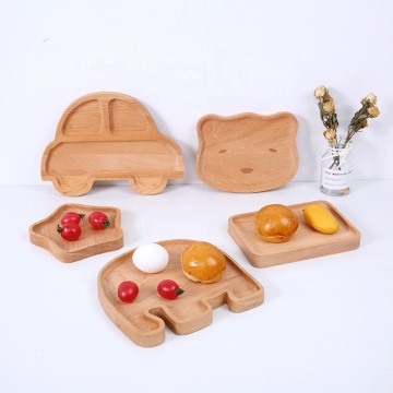 Lindo tazón de frutas decorativas de animales - vajilla de madera para niños