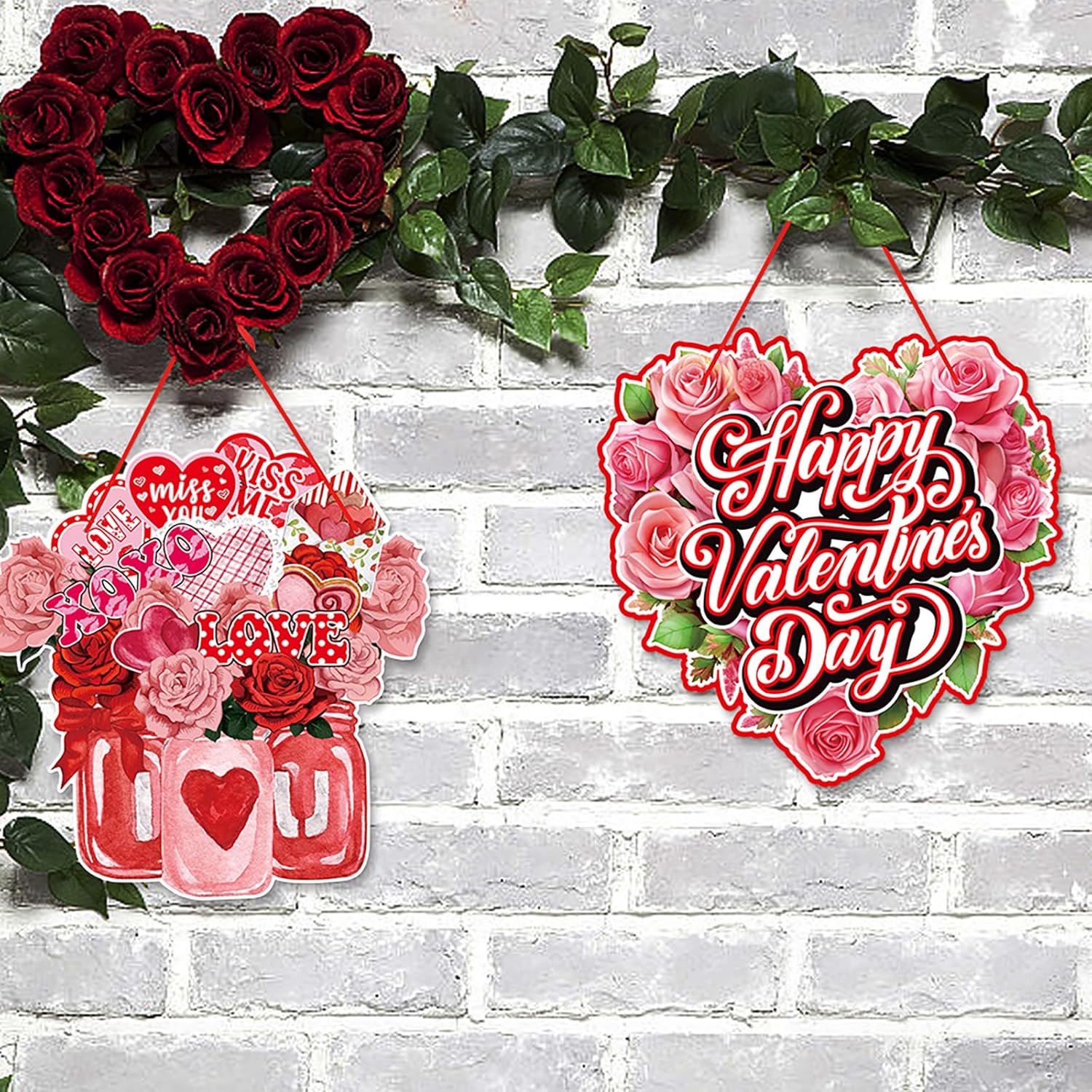 Valentine’s Day Wooden Door Hanger Set