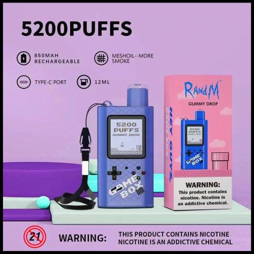 RANDM गेम बॉक्स 5200 PUFFS डिस्पोजेबल किट vape