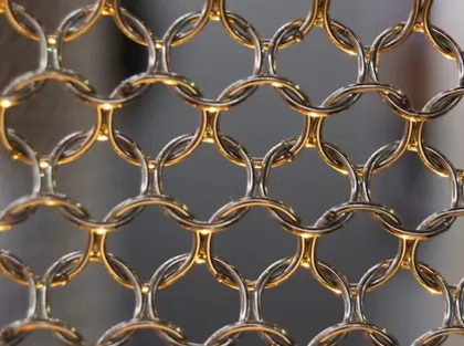 golden decorative mesh curtain
