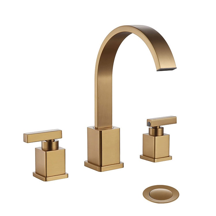 Grifo de baño de baño de oro cepillado