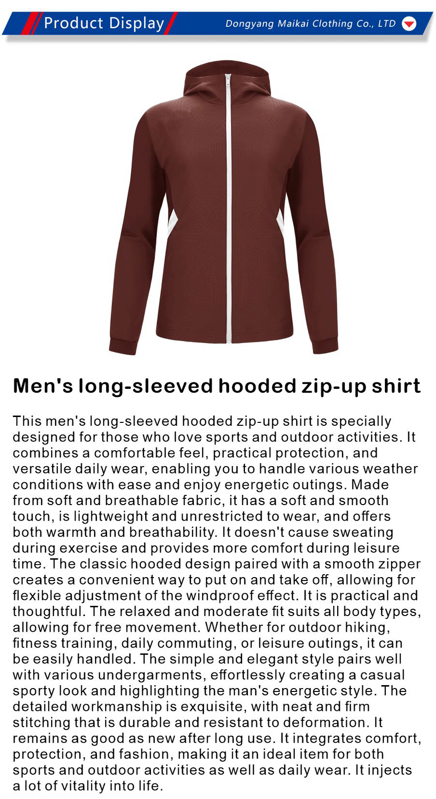 long sleeve zip up men s top