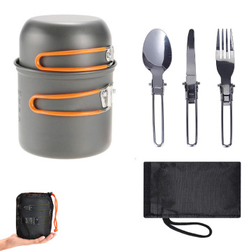  Portable Cookware Sets for 1-2 People - Camping, Picnic, and Barbecue Aluminum Pot Set