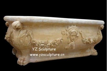 Carving Yellow Bathtub Sculpture(SNK102)