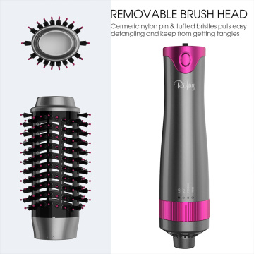 Rifny hair dryer rotating air brush titanium