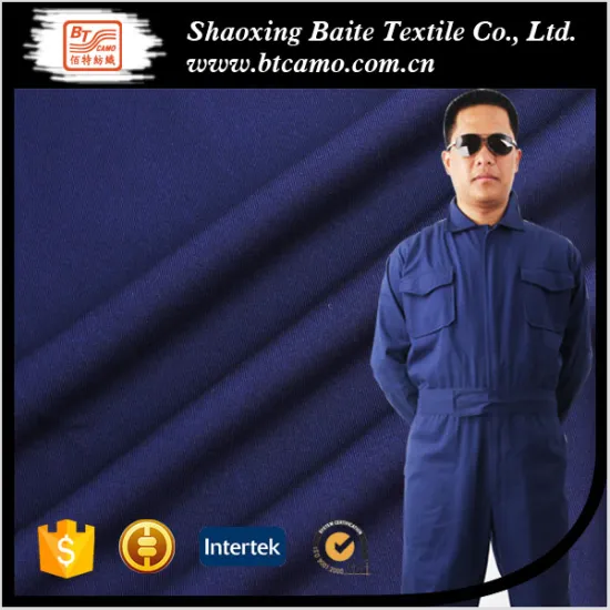 35%cotton 65%polyester heavy cotton soild color blue twill worker uniform fabric