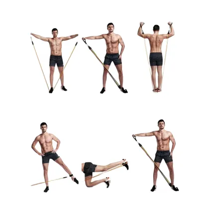 Kang Xia 11PCS Latex Resistance Bands Set: Exercise Bands with Handles and Ankle Straps - Complete Workout Resistance Bands Set