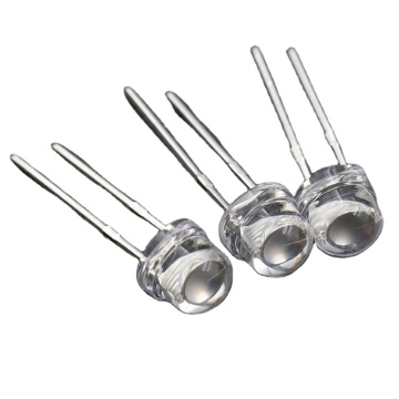 5mm Straw Hat LED Diode - Water Clear LED in Yellow, Red, Blue, and Warm White - Through Hole Package