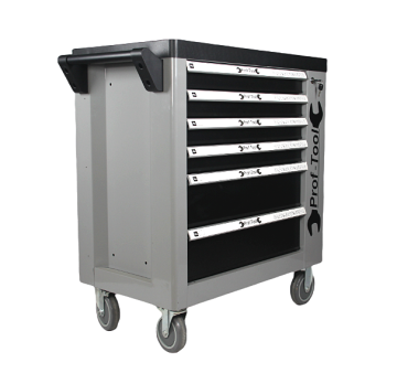 Professional Auto Repair Tool Trolley with 6 Drawers, 0.8mm Thickness Cabinet - Silver