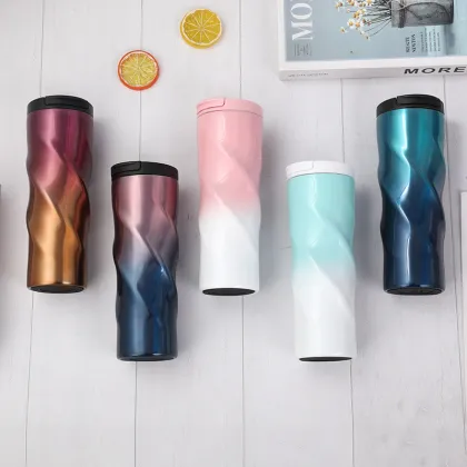 Thermos Vacuum Flask: Double Walled, Stainless Steel Coffee Cup & Mug