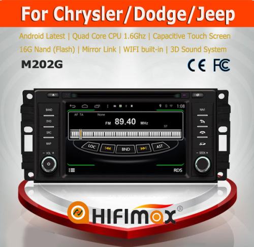 Hifimax android 4.4.4 car dvd for Chrysler Sebring / Dodge / Jeep with 4 Core CPU 16G Hard disk HD1024*600 capacitive screen