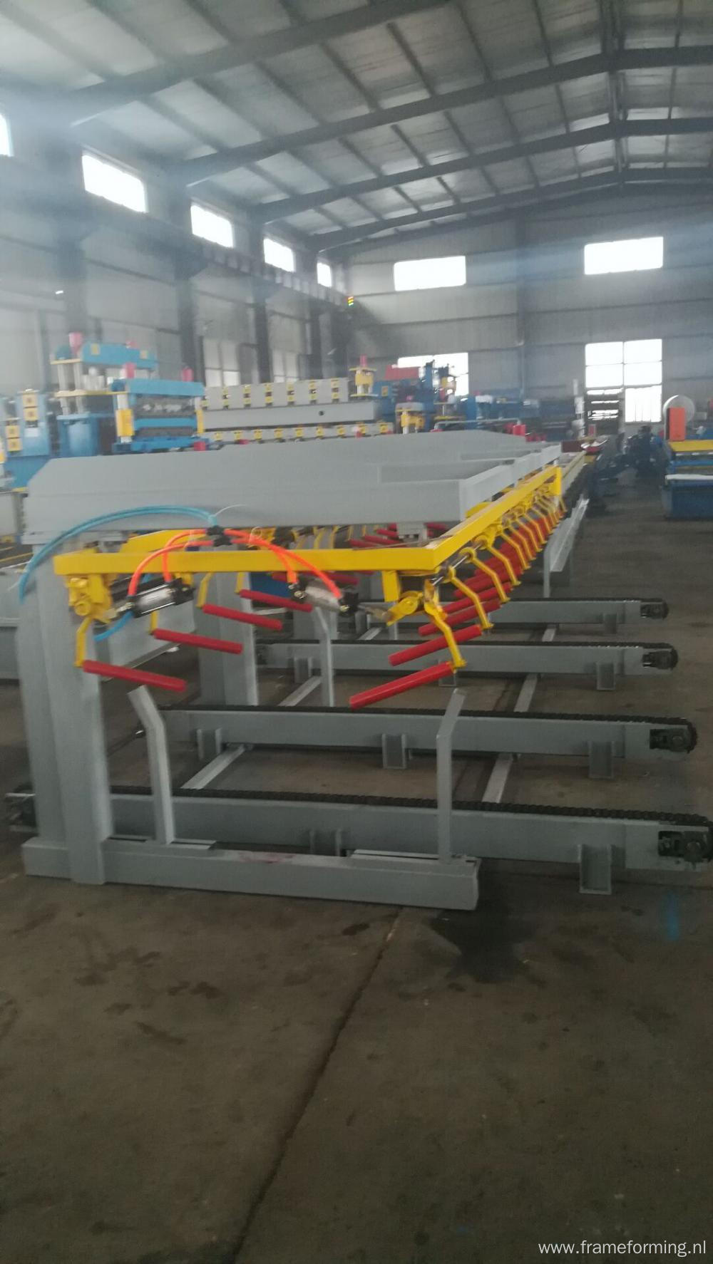 Automatic roof sheet stacker